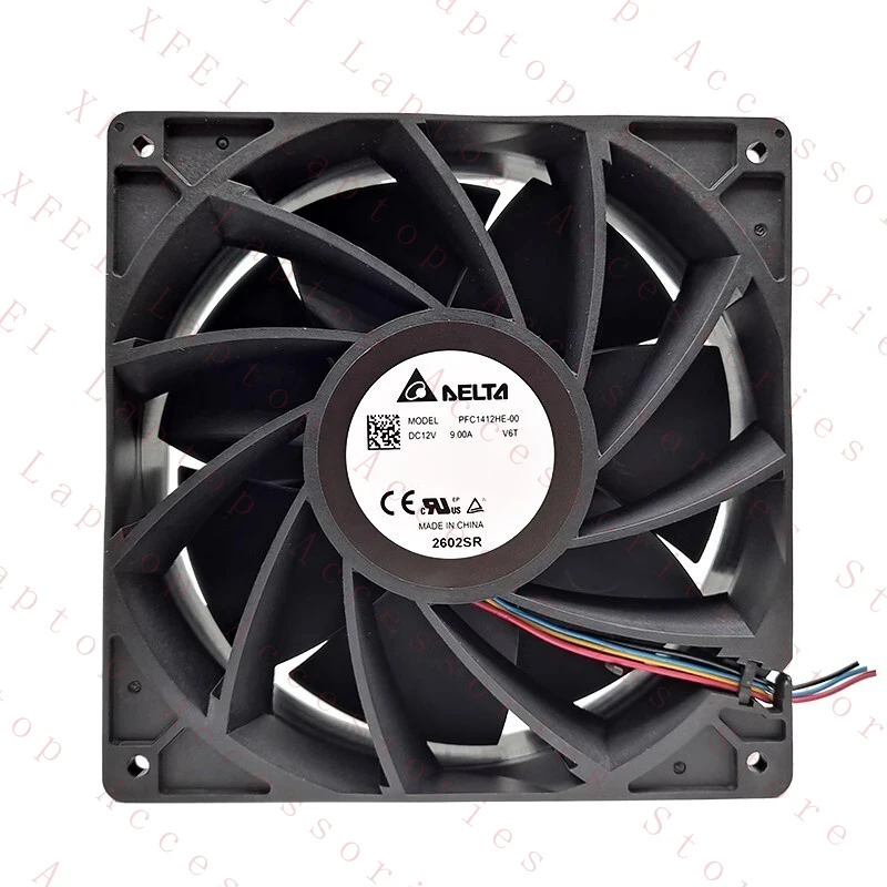 D  Delta PFC1412HE-00V6T DC12V 9.0A 5700RPM 14038 4-Wire High Airflow Cooling Fan