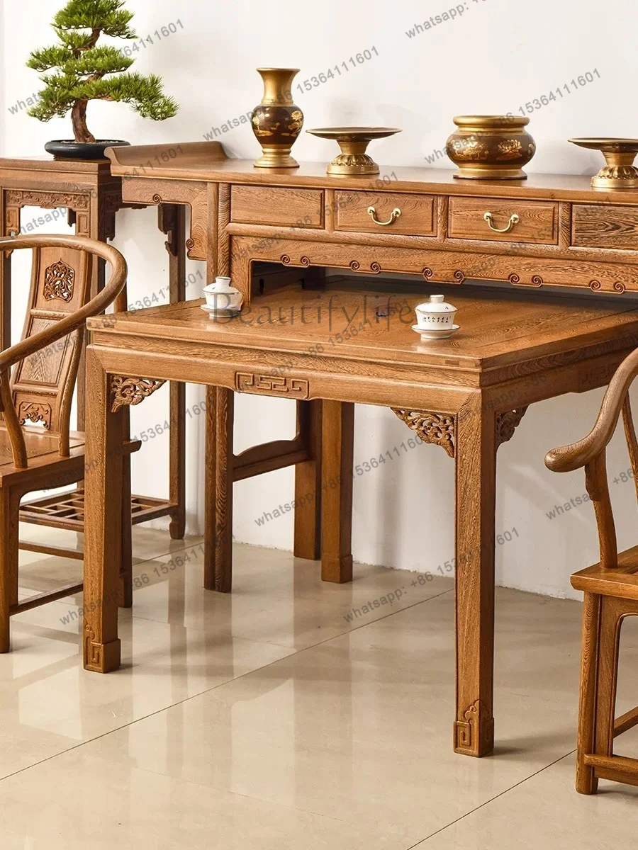 Rosewood Furniture Door Frame Middle Hall Six-Piece Set Chinese a Long Narrow Table Living Room Altar Altar