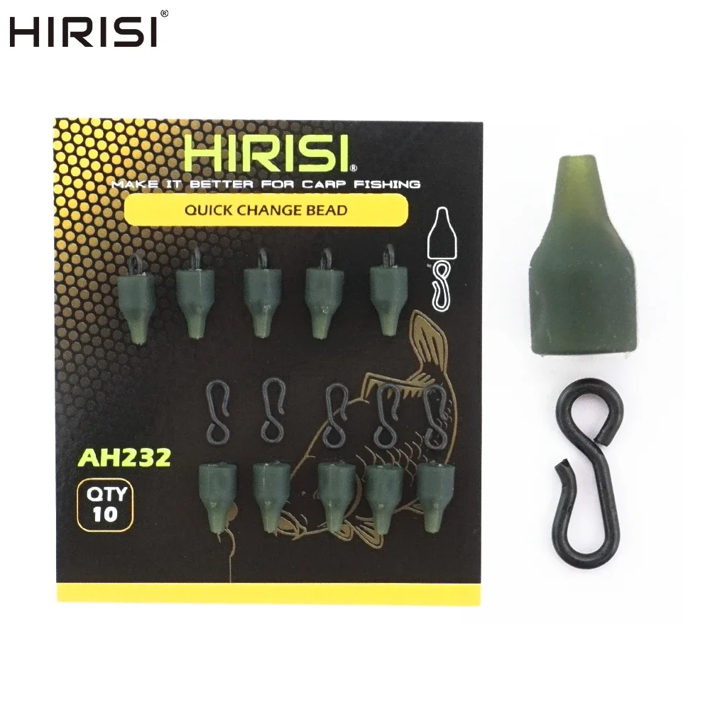 Hirisi 10pcs Rubber Heli Buffer Sleeve Quick Change Swivel Fishing Terminal Tackle Carp Fishing Accessories AH232