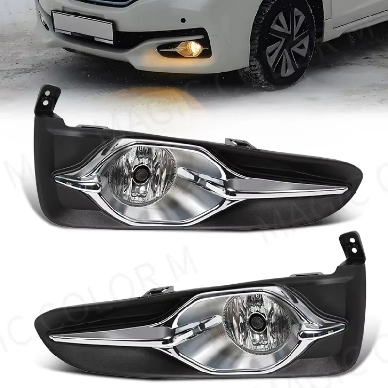 

2PCS Fog Lamps For 2017 2018 Honda Fit Jazz Shuttle Halogen Car Front Bumper Daylight Daytime Running Lights DRL Car Accessories