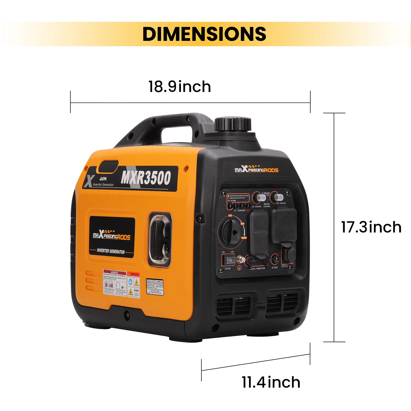 3500 Watt Portable Gasoline Inverter Generator Super Quiet Fuel Tank Capacity 3000 Watt Inverter Oil Funnel RV30 Plug