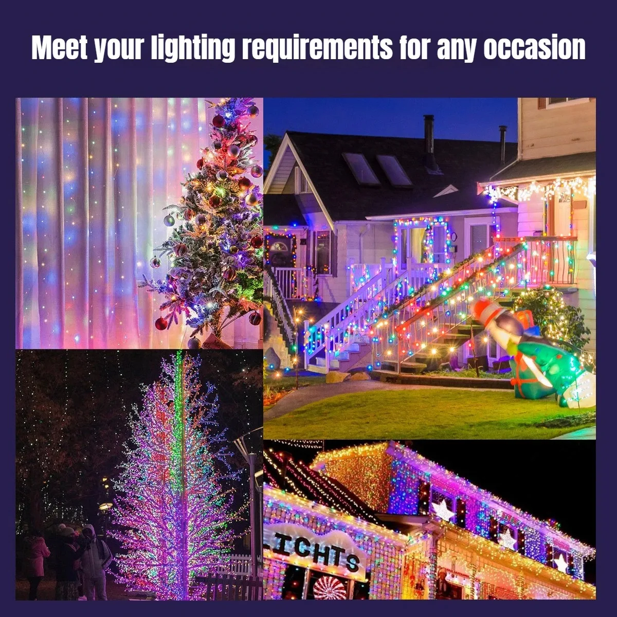 Smart APP USB Christmas Ambient Curtain Lights LED Fairy String Lamp for Birthday Xmas Tree Bedroom Party Ornament