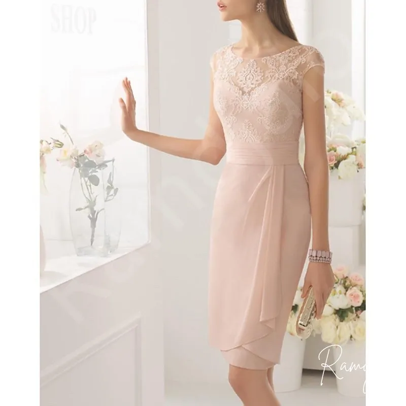 Short Mother of the Bride Dresses for Weddings 2024 Two Pieces Chiffon Lace Knee Length Wedding Party Gowns Farsali Madrinha