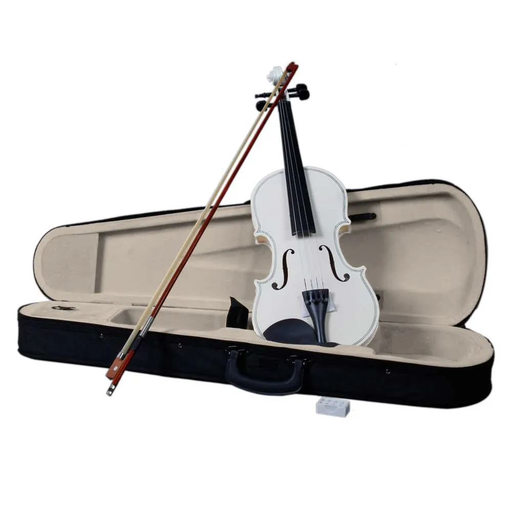 

4/4 Full Size White Color Acoustic Violin Fiddle +Case + Bow + Rosin for Student