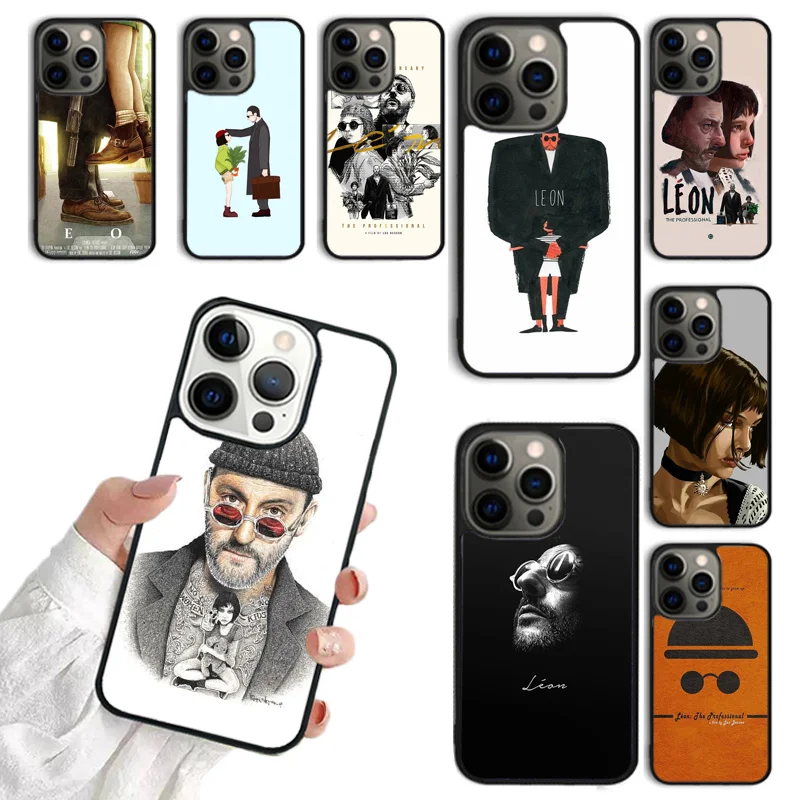 Cartoon Killer Leon Uncle Girl Phone Case For iPhone 16 15 14 plus 11 12 13 Pro  XR XS Max coque Cover Shell