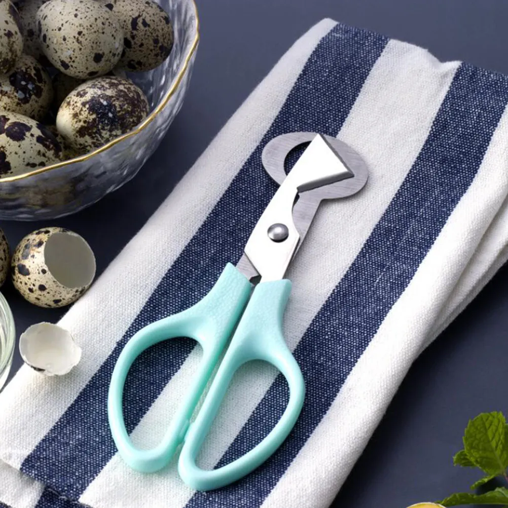 Tijeras para huevos de codorniz, cortador de cáscaras de huevo de acero inoxidable, cuchillas incisivas, mangos cómodos para huevos de codorniz y paloma, cocina, 2 uds.