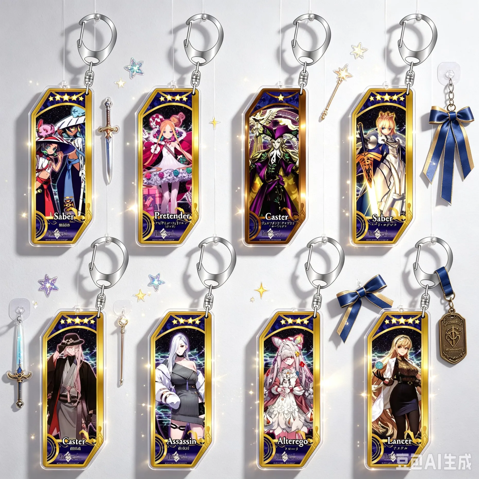 6cm Anime Fate/Grand Order Bag Acrylic KeyRing Anime Cell Phone Pendant  As A Gift For Fans Exquisite Product New Style Keychain