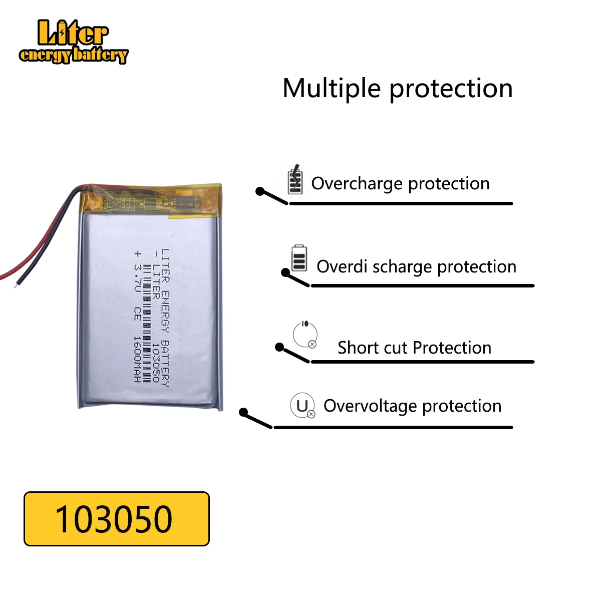 

best battery brand 3.7V lithium polymer battery 1600mah battery 103050 Toy Spot A GPS navigation products