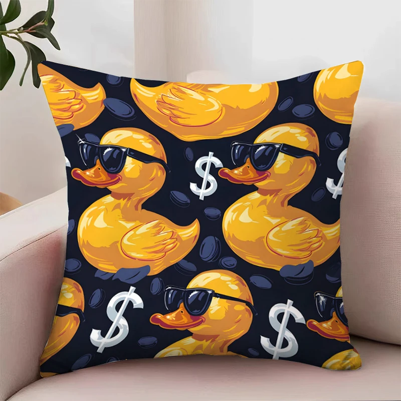 Cute Little Yellow Duck Decorative Pillowcase 40x40 Luxury Cushion Cover for Pillow Covers Decorative Luxury Bed Pillowcases