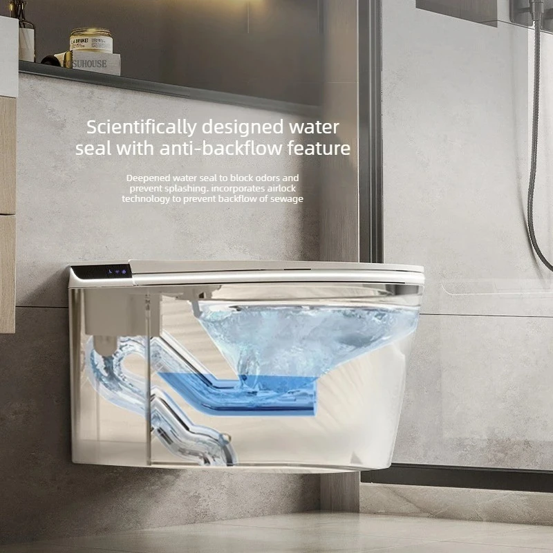 Customizable WC intelligente a parete, apparecchio per bagno, ribaltamento automatico, fila a parete, sifone, servizi igienici s