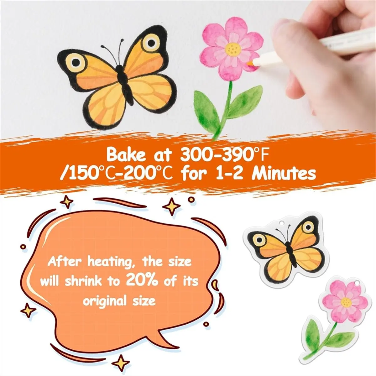 

281 шт. комплект термоусадочных пластиковых листов, листы термоусадочной бумаги с дыроколом, серьгами, аксессуары для ключей для поделок