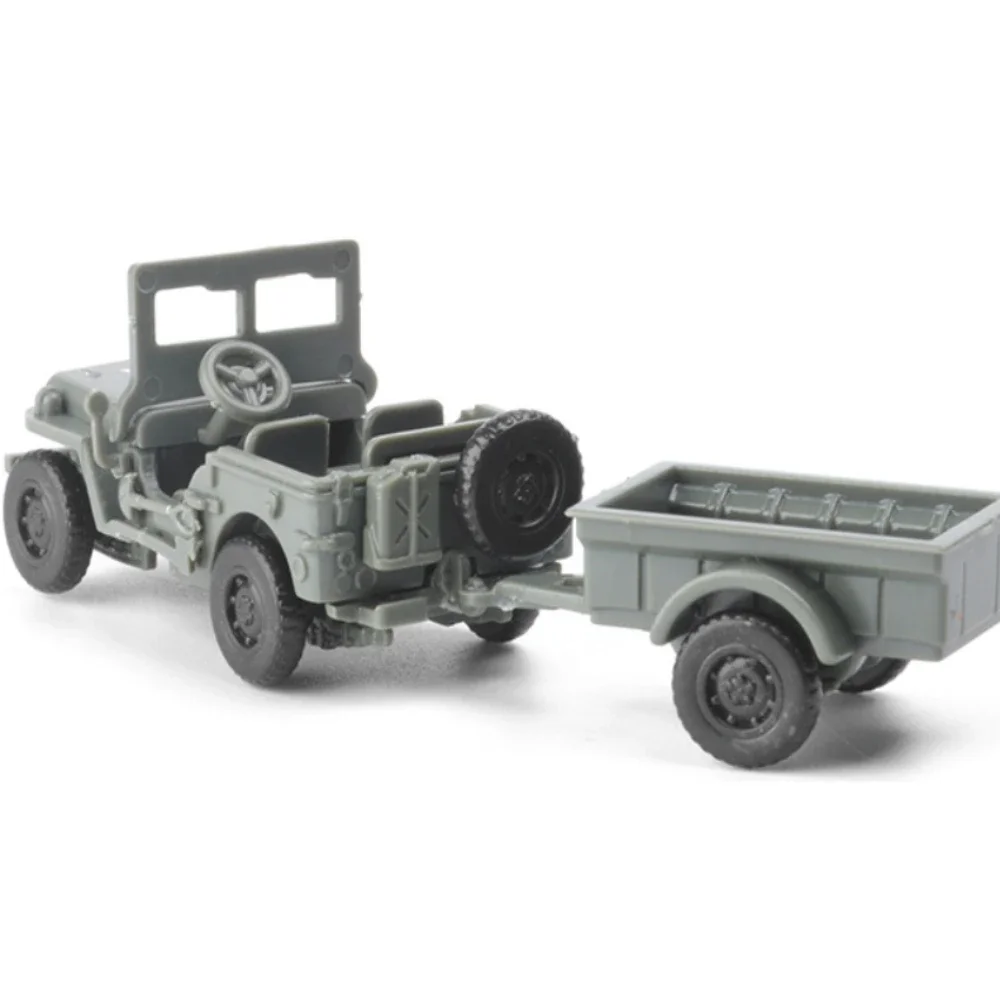 1/72 Mini WW2 Military Cars Puzzle Scale Model 3D Plastic Assemble Building Blocks for Teens Adults Forces off-road Jeep Gift