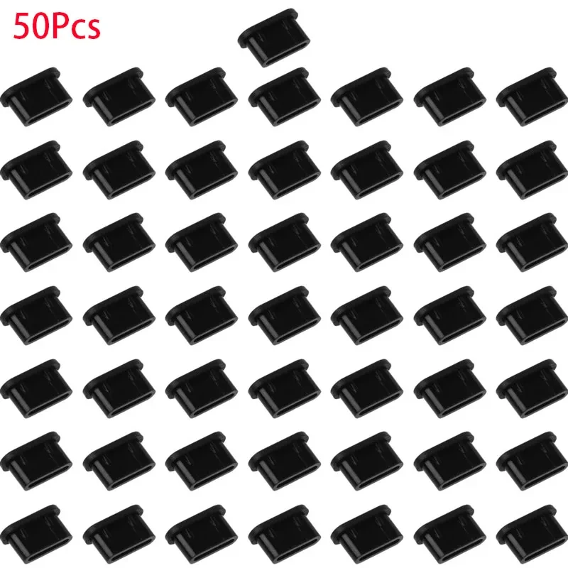 50Pcs/25/10/5Pcs Portable Durable Type-C Dust Plug USB Charging Port Protector for Smart Phone Accessories image 3