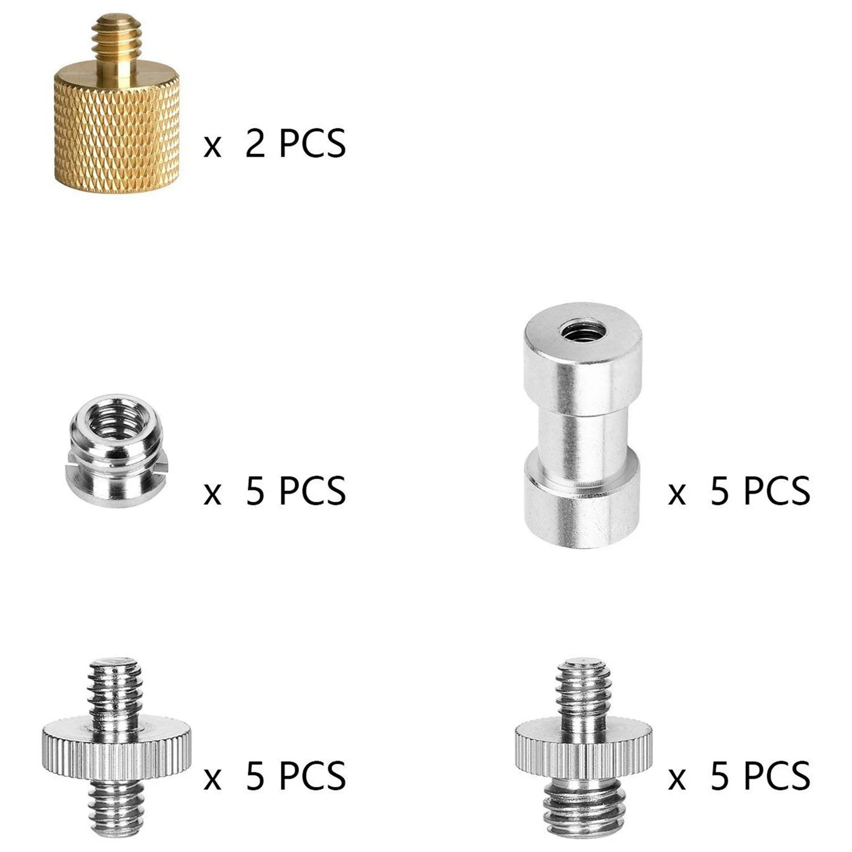 

L70A 44Pack Camera Screw Adapter 1/4 To 1/4 Screw 1/4 To 3/8 Tripod Screw Adapter Converter Brass Screw Adapter Spigot Screw
