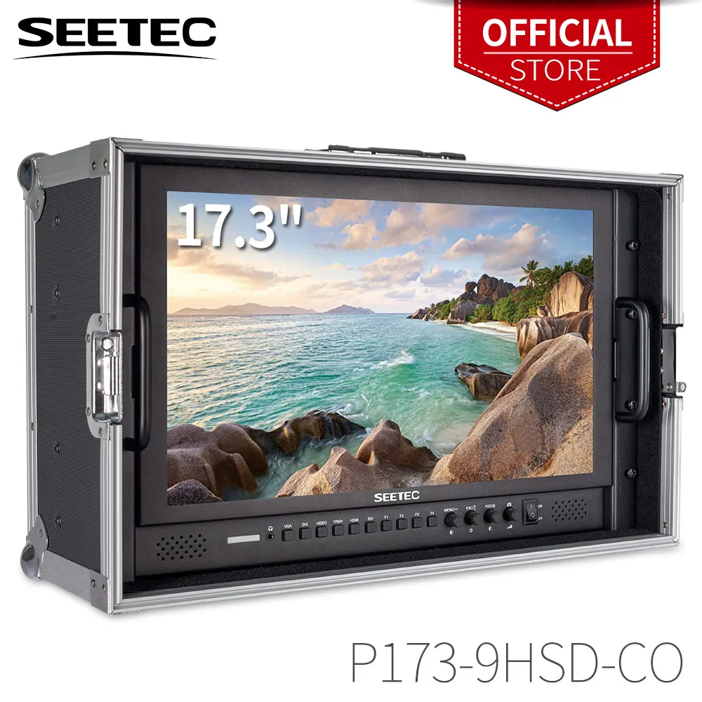 Seetec P173-9HSD-CO 17.3 Inch IPS 3G-SDI HDMI Broadcast Monitor with AV YPbPr Carry-on LCD Director Monitor with Suitcase