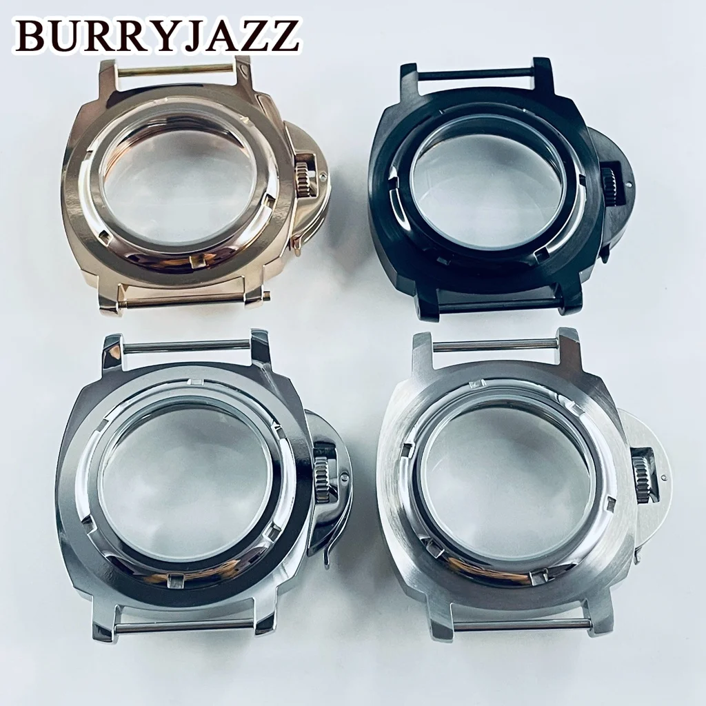 BURRYJAZZ 40 مللي متر صالح NH34 NH35 NH36 NH37 NH38 NH39 NH70 NH72 حركة الفضة الأسود RoseGold ساعة حافظة مقاوم للماء الياقوت الزجاج