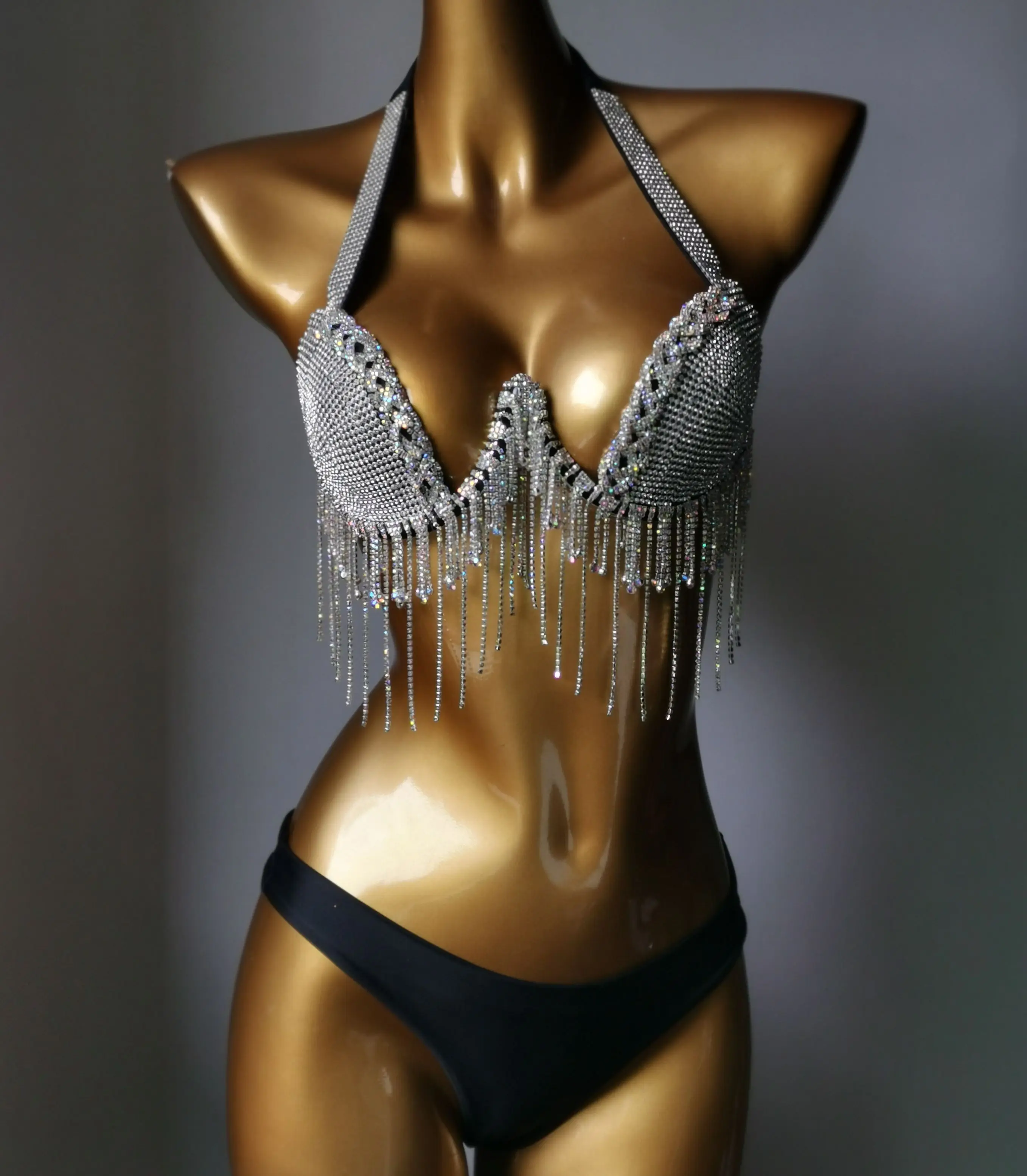 2023 newest crystal bikini swimwear fashion bar bikini blingbling swimwear bikini popular bathingsuit bikini