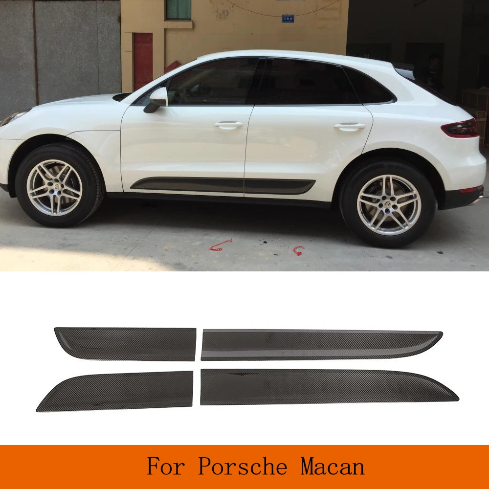 

Prepreg Dry Carbon Fiber Car Side Door Trim Protector For Porsche Macan 2014-2020 Door Panel Trim Body Side Skirts Moulding Trim