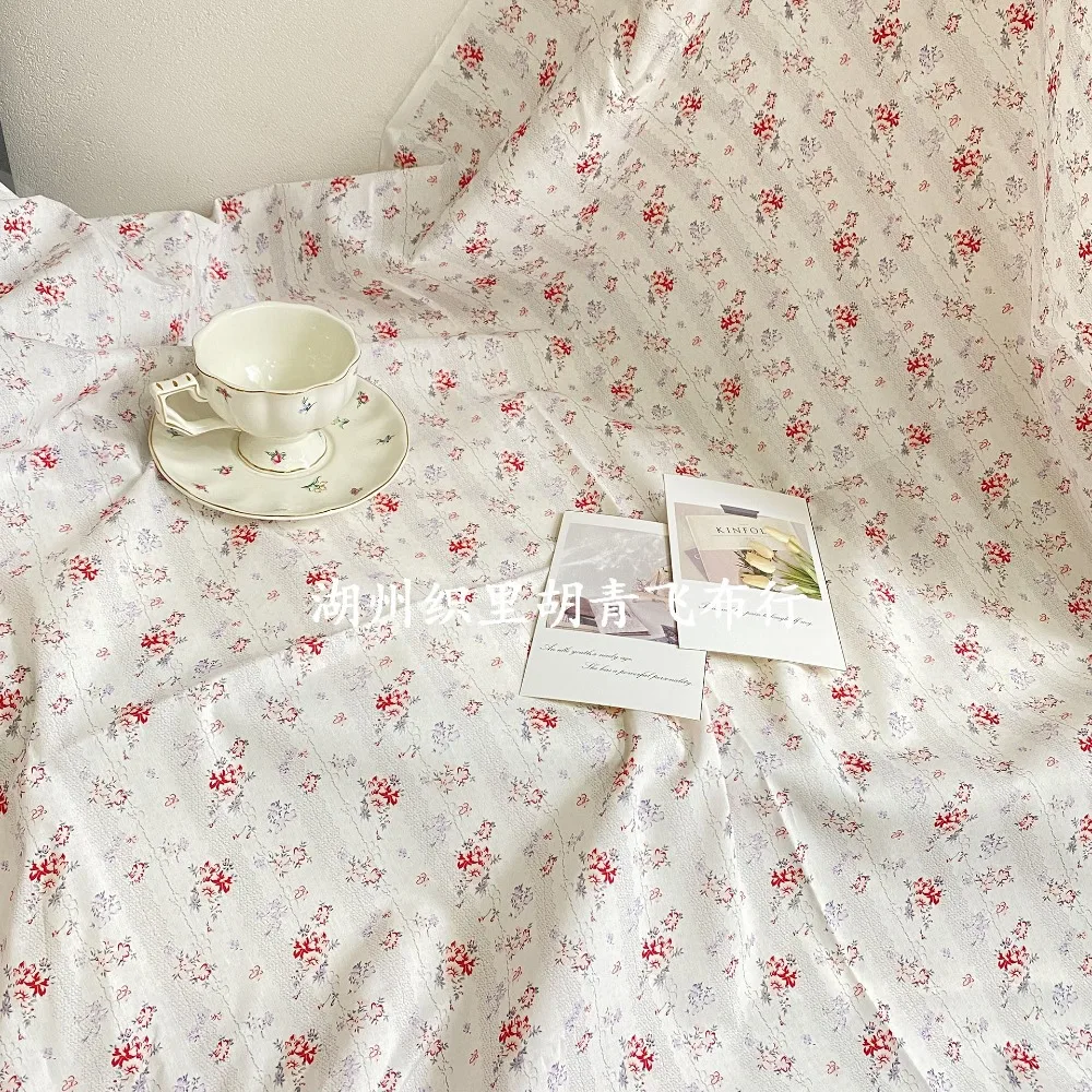 140x50cm 40s Digital Bedruckter Stoff Vintage Blumenmuster für Damenbekleidung, Taschen, Accessoires, Heimwerker-Nähstoff – Detail 6
