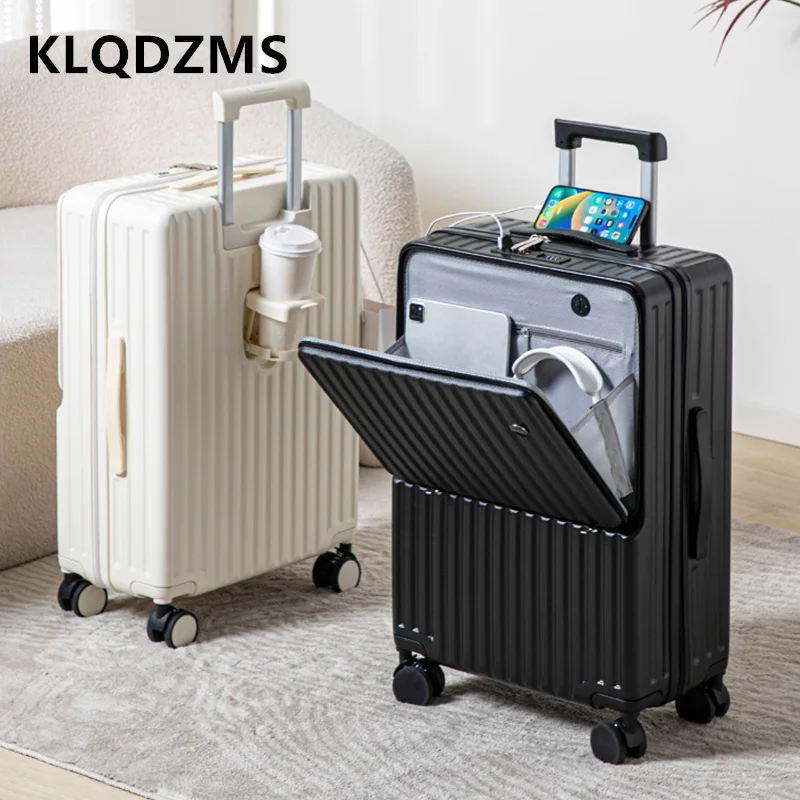 KLQDZMS Men's Suitcase USB Charging Boarding Box 20 Inch Boarding Box 22