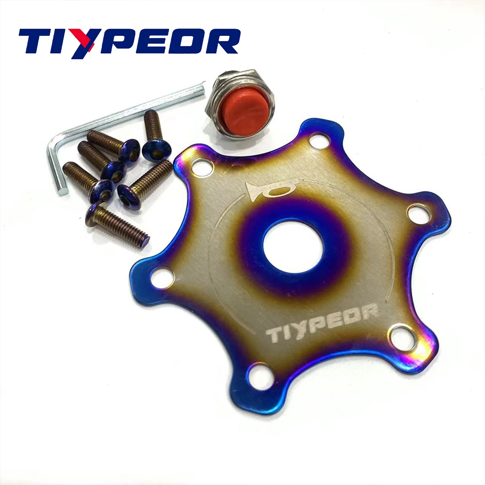 TIYPEOR 2024 New High Quality Steering Wheel Accessories Aluminum Steering Wheel Horn Button