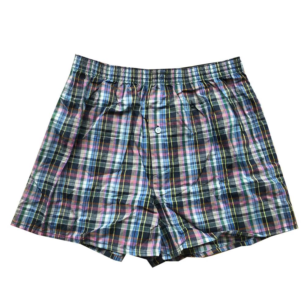 1pc Mens Underwear Boxers Shorts Casual Cotton Sleep Underpants Quality Plaid Loose Comfortable Homewear Striped Arrow Panties