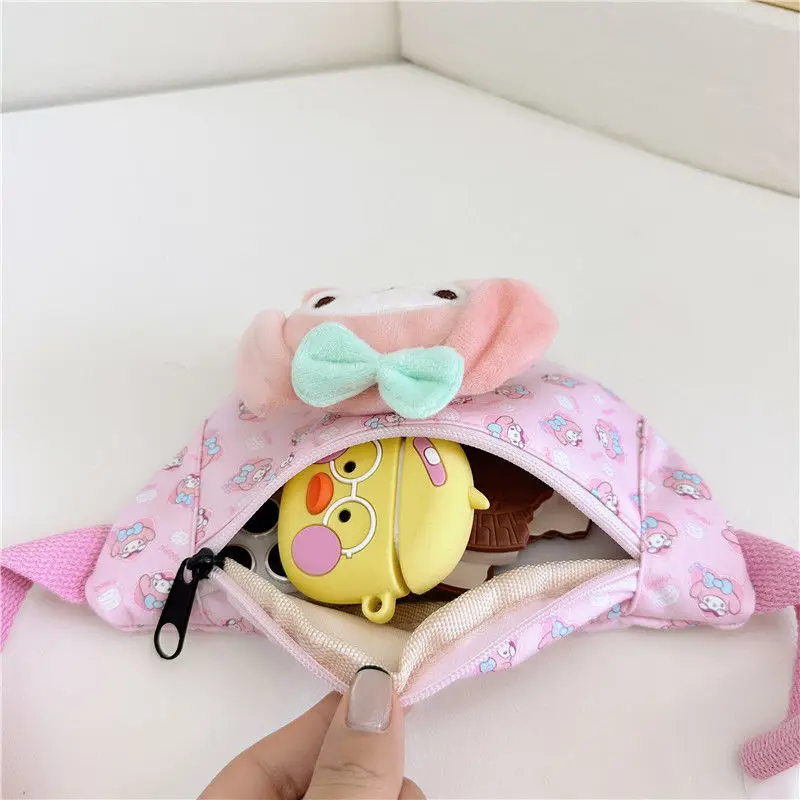 Kawaii Sanrio Crossbody Cinnamoroll Chest Bag Anime Kuromi Messenger Bag My Melody Waist Pack Mobile Phone Bag Purses Women Gift