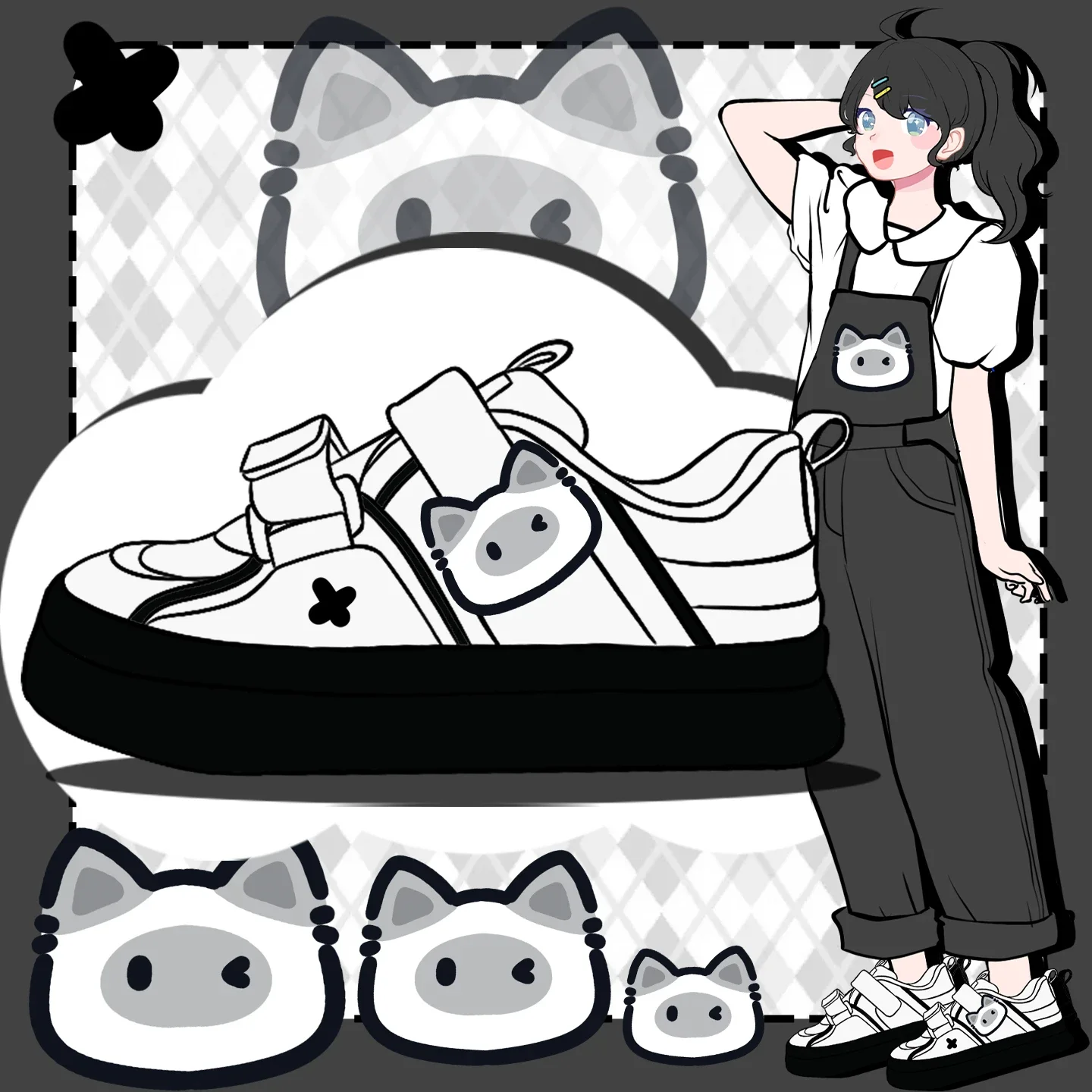 

Модные женские кроссовки с крючками «Эми и Майкл», милые повседневные туфли для студентов и студентов с героями мультфильмов, женские низкие туфли для скейтборда