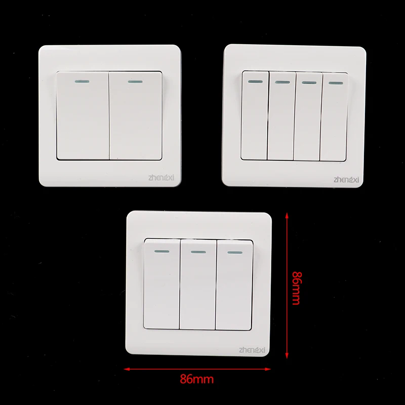 1Pc 1/2/3/4 Gang Button Wall Light Switch Wall Switches On / Off Push Button Interruptor Panel Work Tool