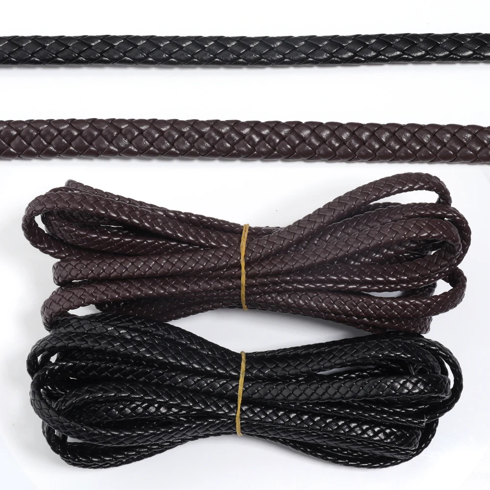 5 Yard/Lot 9X4mm 10X4mm Vintage PU Flat Leather Cord For DIY Men Bracelet Jewelry Sewing Crafts Handmade Clothing Accessories