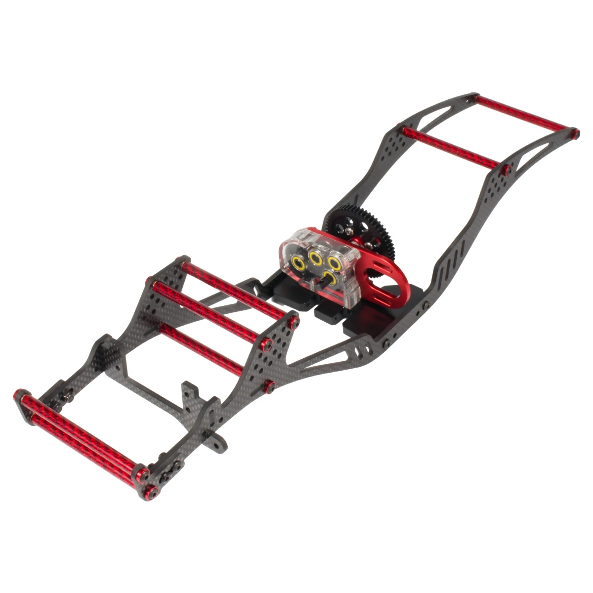 Juego de caja de cambios Overdrive de transmisión baja SCX10 de aluminio acrílico para 1/10 RC Crawler Comp construye el chasis PRO Element Gspeed LCG