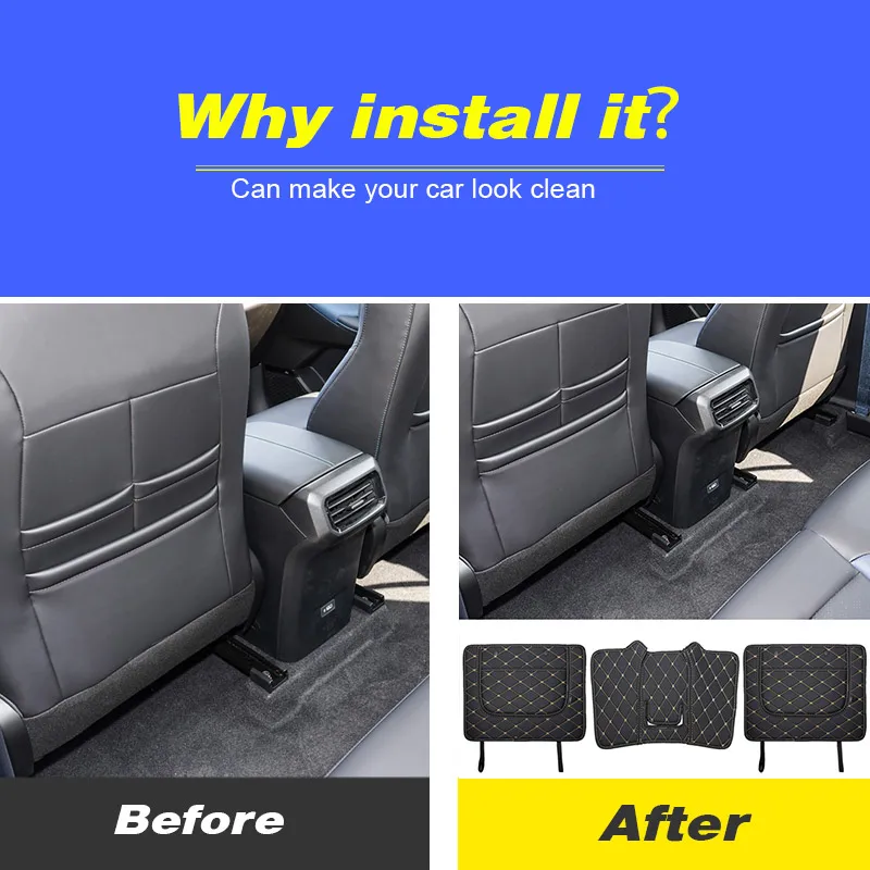 

PU Leather Car Seats Back Anti-Kick Cover Waterproof Backrest Mat Pad Inner Protector Accessories For GAC GS3 Emzoom 2024 2025