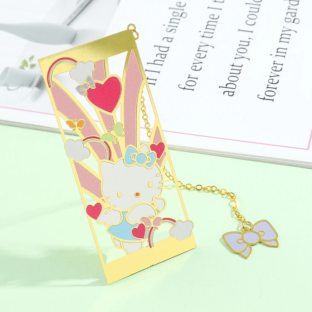 

Cute Cartoon Anime Book Mark Product Hello Kittyss Metal Bookmarks Gift for Book Lovers Cat Fan School Supplies Book Accessories