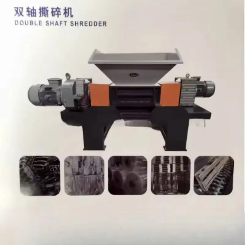 

New 800 1000 12000 14000 1600 CE Industrial Heavy Scrap Metal Double Shaft Shredder For Aluminum With Motor Core Component