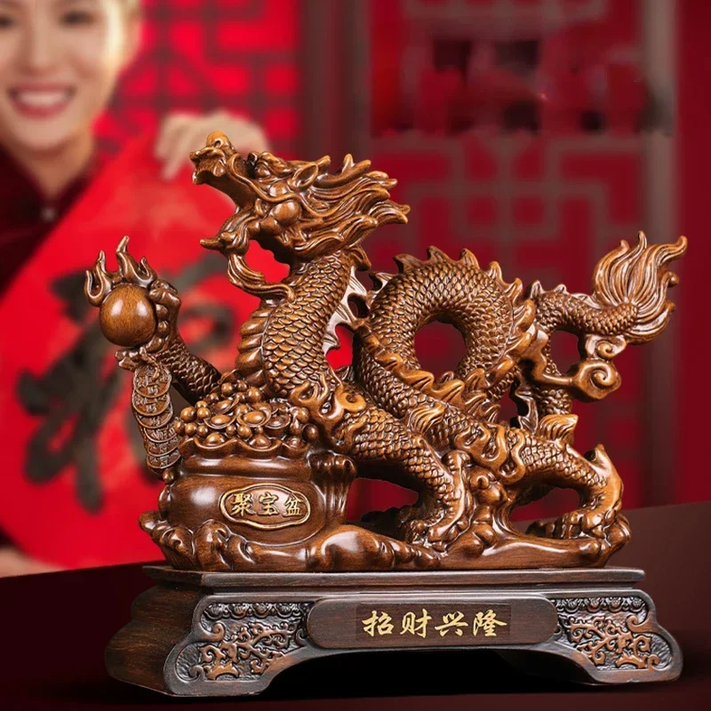 Inviting Wealth Chinese Zodiac Dragon Ornament Mascot Cashier Opening Housewarming Gift Dragon Year Open Door Red Gift