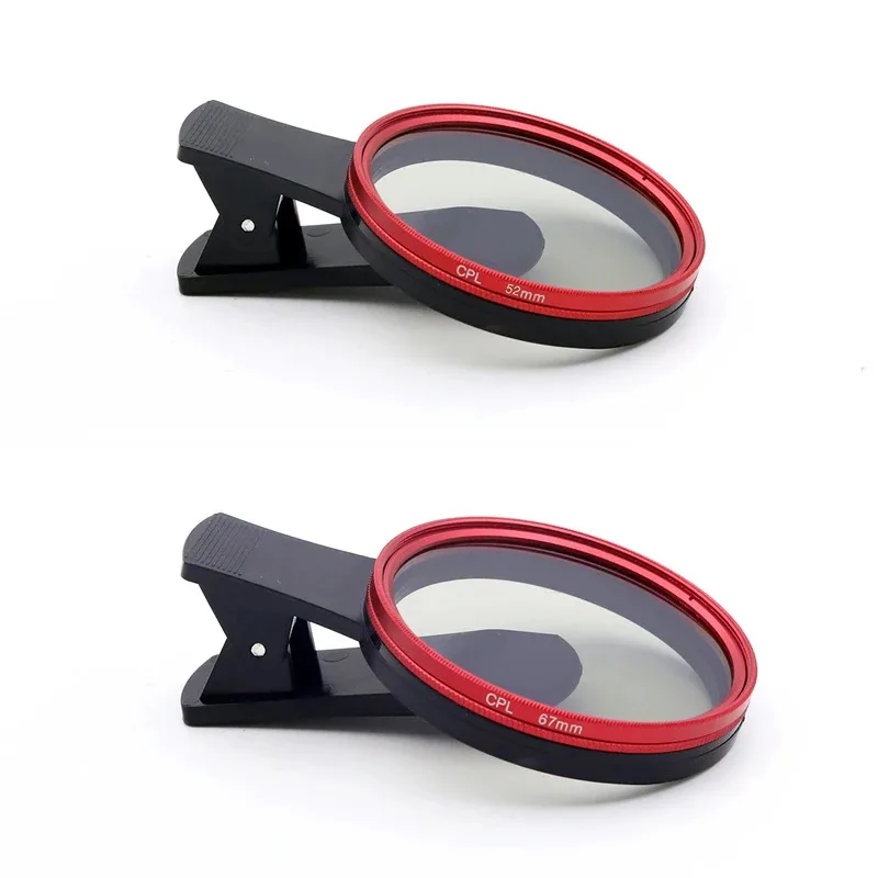 ชุดฟิลเตอร์ CPL ANLAIKE สีแดง 52MM 67mm สำหรับการถ่ายภาพโทรศัพท์และแท็บเล็ต เลนส์โทรศัพท์มือถือ