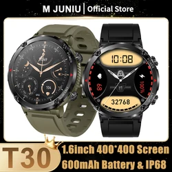 T30 Smart Watch 1.6inch 400*400 Round Screen Bluetooth Call Heart Rate Hi-Fi Speakers IP68 Waterproof Sport Tracket Smartwatch