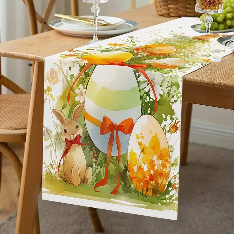 

Easter Table Runner unny Dining Table Cloth Placemat Spring Holiday Happy Easter Decoration For Home Kitchen Easter Decor