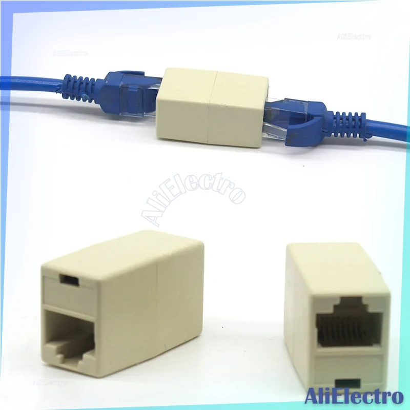 Extender Plug Network Cable Connector 5/10Pcs Network Ethernet Dual Straight Head Lan Cable Joiner Coupler RJ45 CAT 5 5E 6 6a