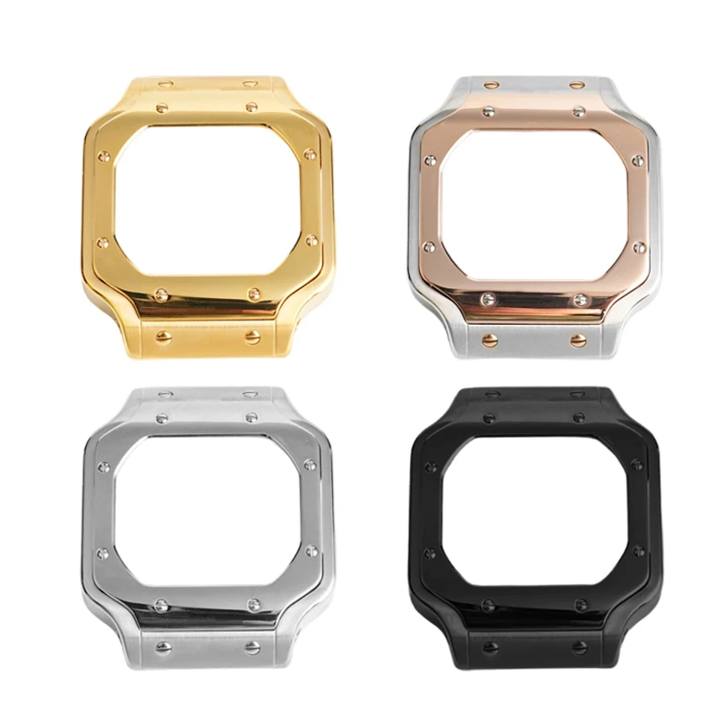 حافظة وحزام من الفولاذ المقاوم للصدأ لـ Casio G-Shock DW5600/DW5610/GW-5600 | استبدال حزام معدني مقاوم للصدمات | ترقية سوار