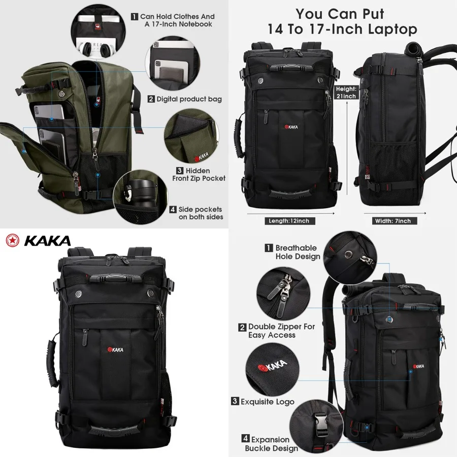 

【New style】Men's large-capacity outdoor travel bag casual backpack three-purpose student climbing bag lockable waterproof backp