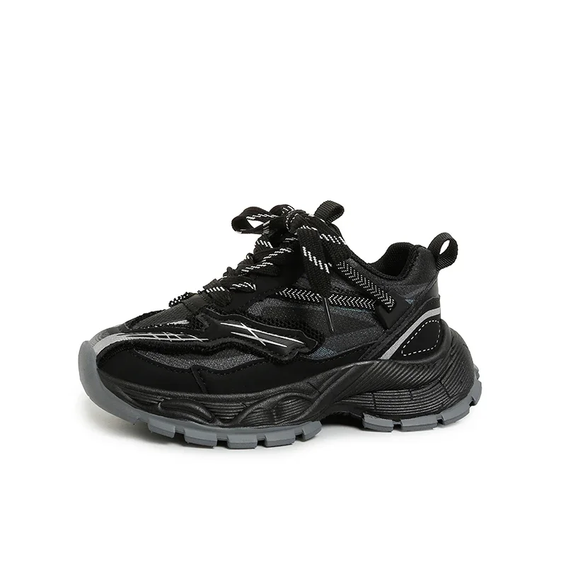 Kids Chunky Sneakers, Boys Girls Lightweight Sport Shoes, Breathable Non Slip Thick Sole Trainers for School & Outdoor Play