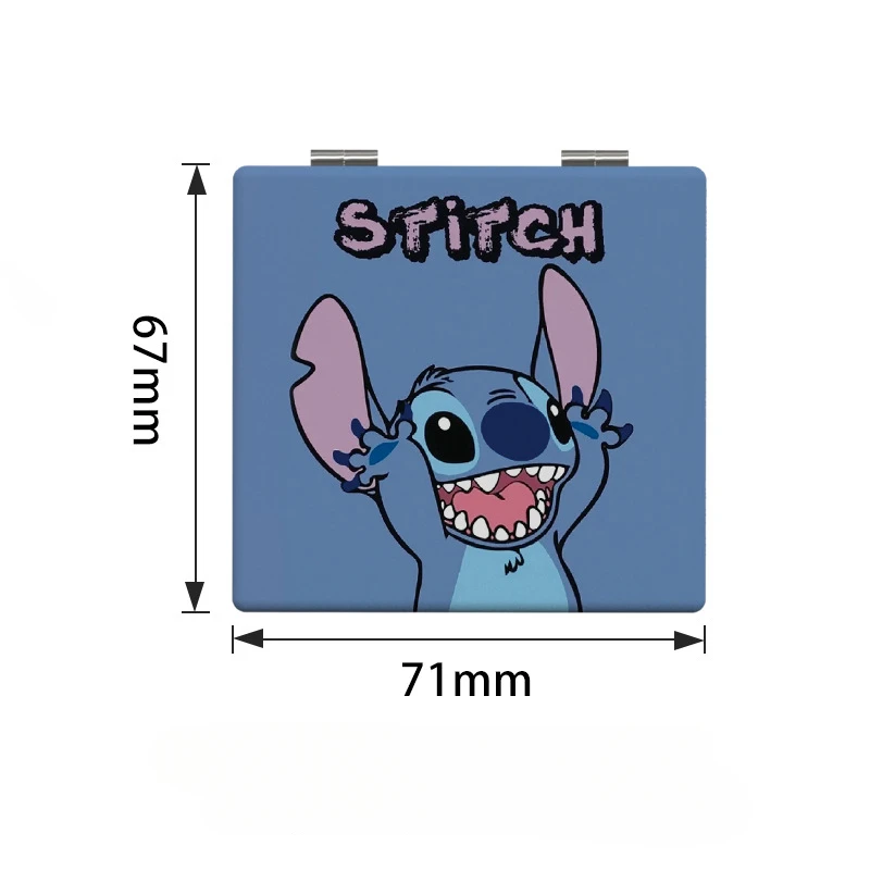 Kawaii Disney Lilo&Stitch Cute Print Mirror Girl Cartoon Stitch Makeup Mirror Portable Foldable Mirror Holiday Gift