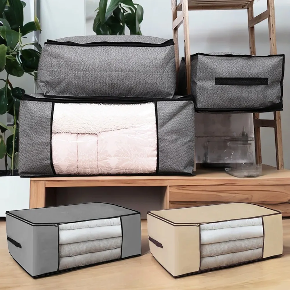 Hot Sale Portable Non-woven Folding Clothes Blanket Pillow Quilt Box Organizer - 1pc Foldable Cozy Storage Solution