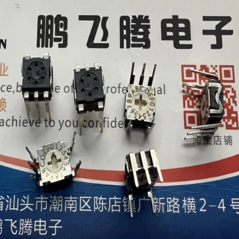 RTE1600R44 Hexadecimal Rotary Coding Switch 0-F/16 bottom adjustment dial cross arrow knob 3:2 pin position