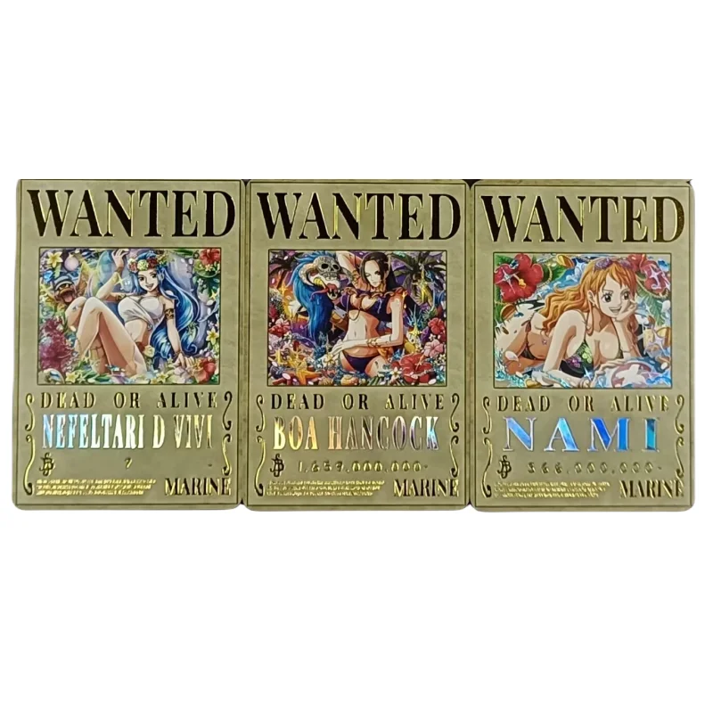 6Pcs/Set One Piece Cards OPCG Nami Wanted Order Version Self Made Anime Game Characters DIY Collection Coarse Color Flash Cards