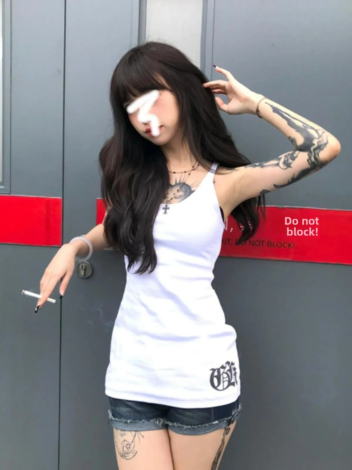 American Sle Spicy Girl Svel-Chaleco deportivo para mujer, novedad de verano, ropa de abrigo adelgazante con estampado, Top de longitud media