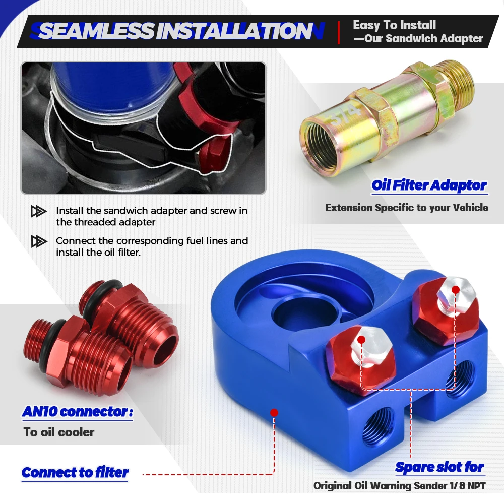 VR - Aluminum OIL COOLER ADAPTER SANDWICH TURBO t3 t4 Engine Plate 10AN VR6723