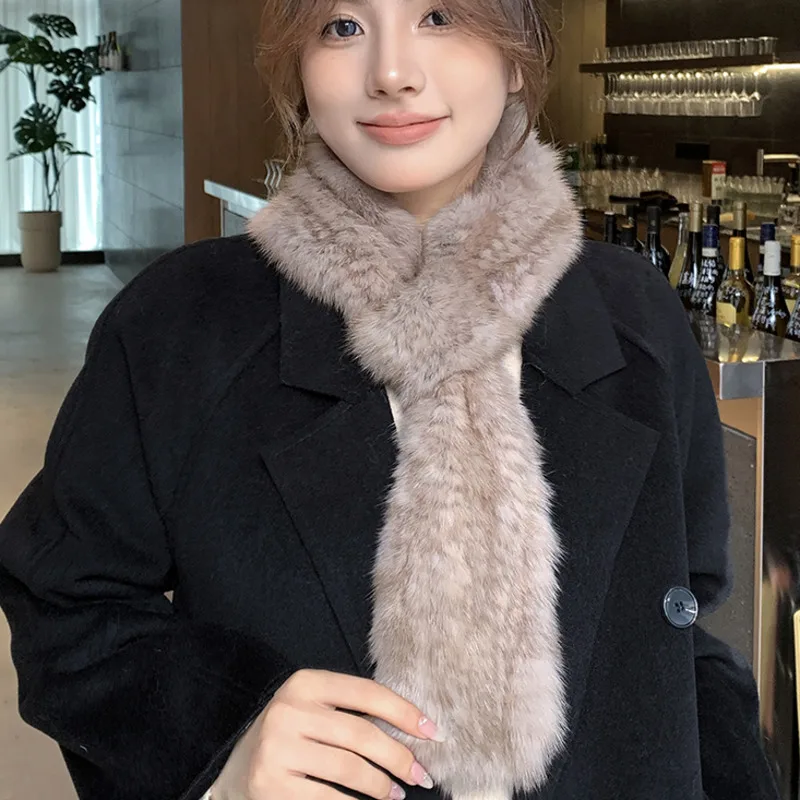 

Real Sable Fur Scarf For Women Winter Female Genuine Fur Collar Women's Neck Warmer Fur Scarf Shawl Natural Mink Scarves Lady