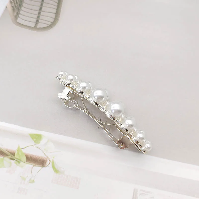 Fashionable pearl hairpins, women's bangs, hair clips, high-end and exquisite headwear and hair accessories